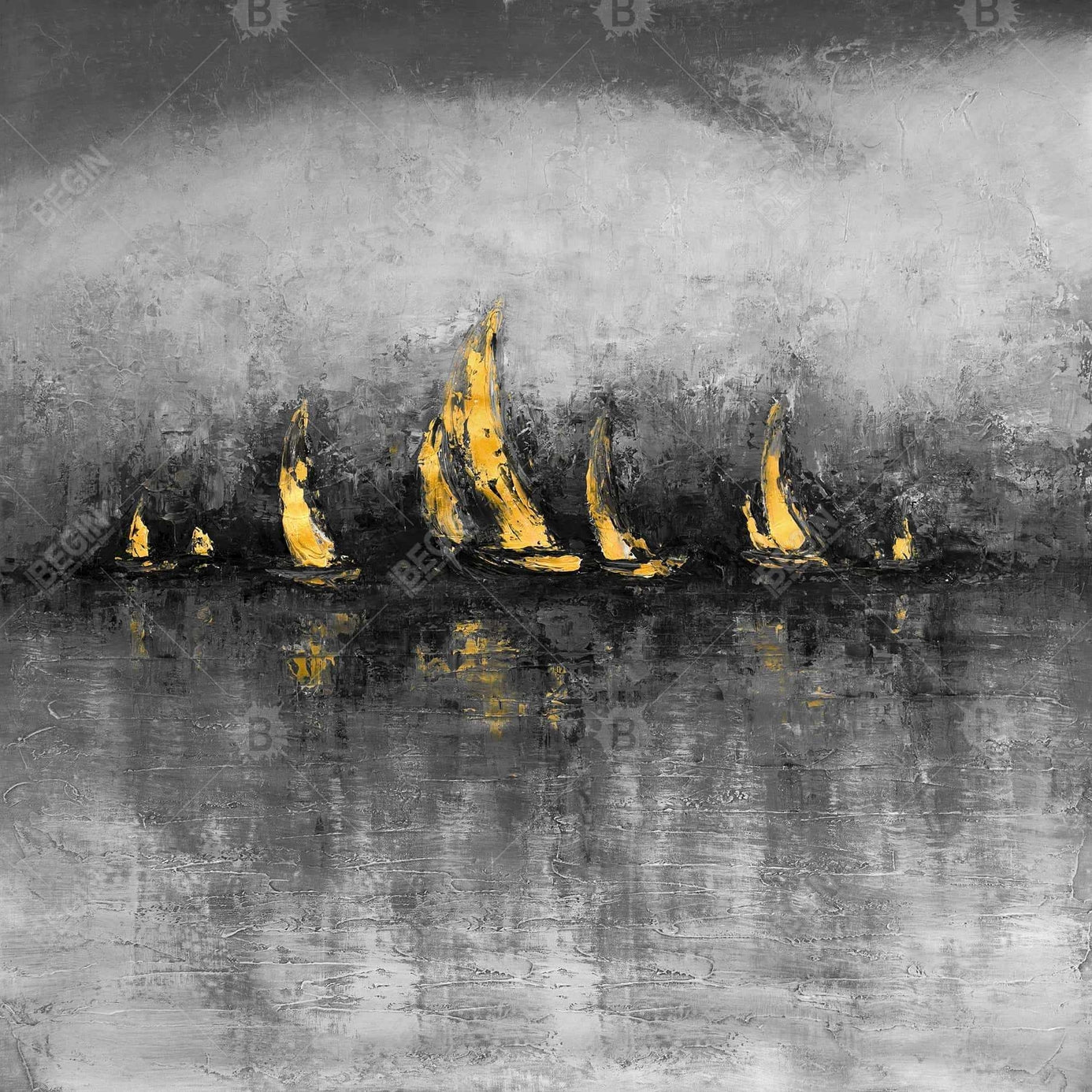 Gold Sailboats | 71" X 74"