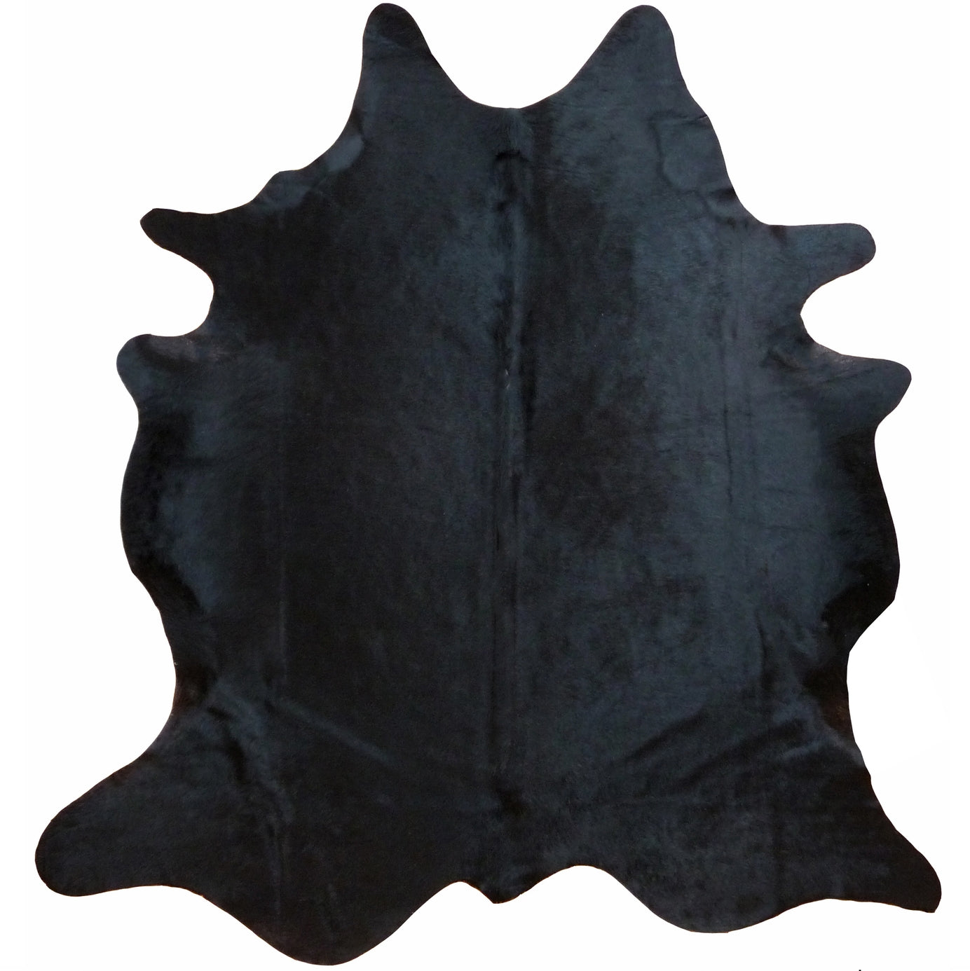 Exotic Brazilian Solid Black Cowhide Rug 6'x6.5'