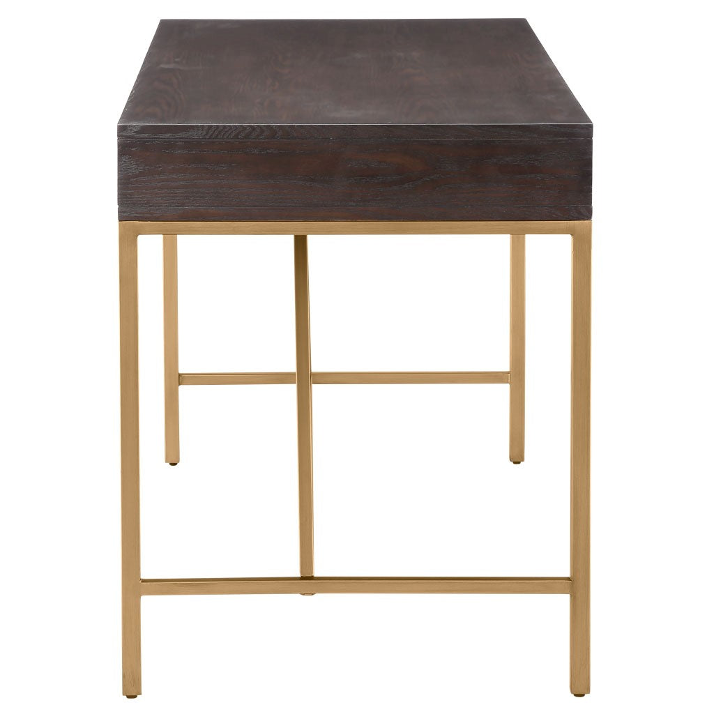 Morocco Wood Writing Desk with Antique Gold Legs (Ltl)