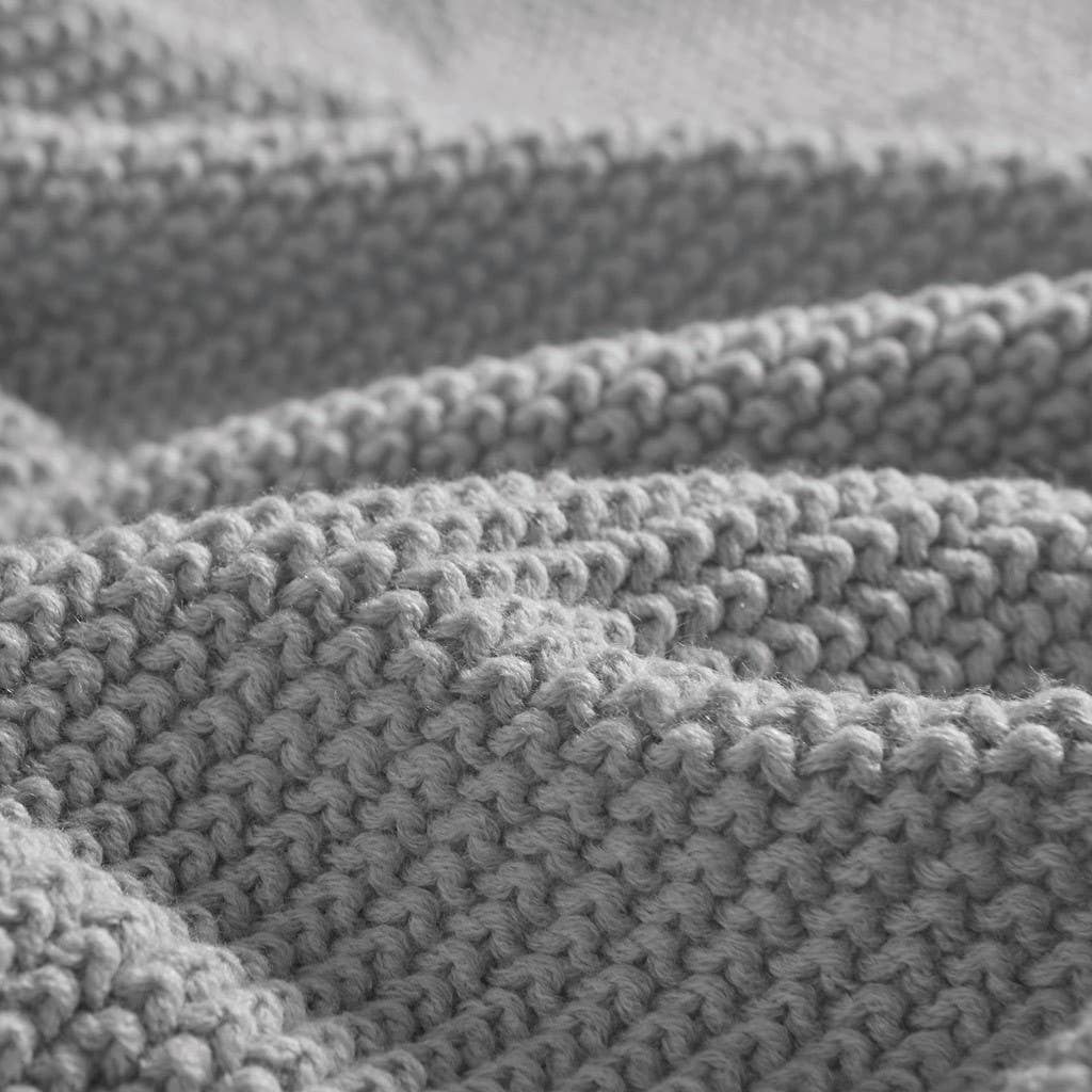 Ultra-Soft Knit Throw Blanket, Light Grey