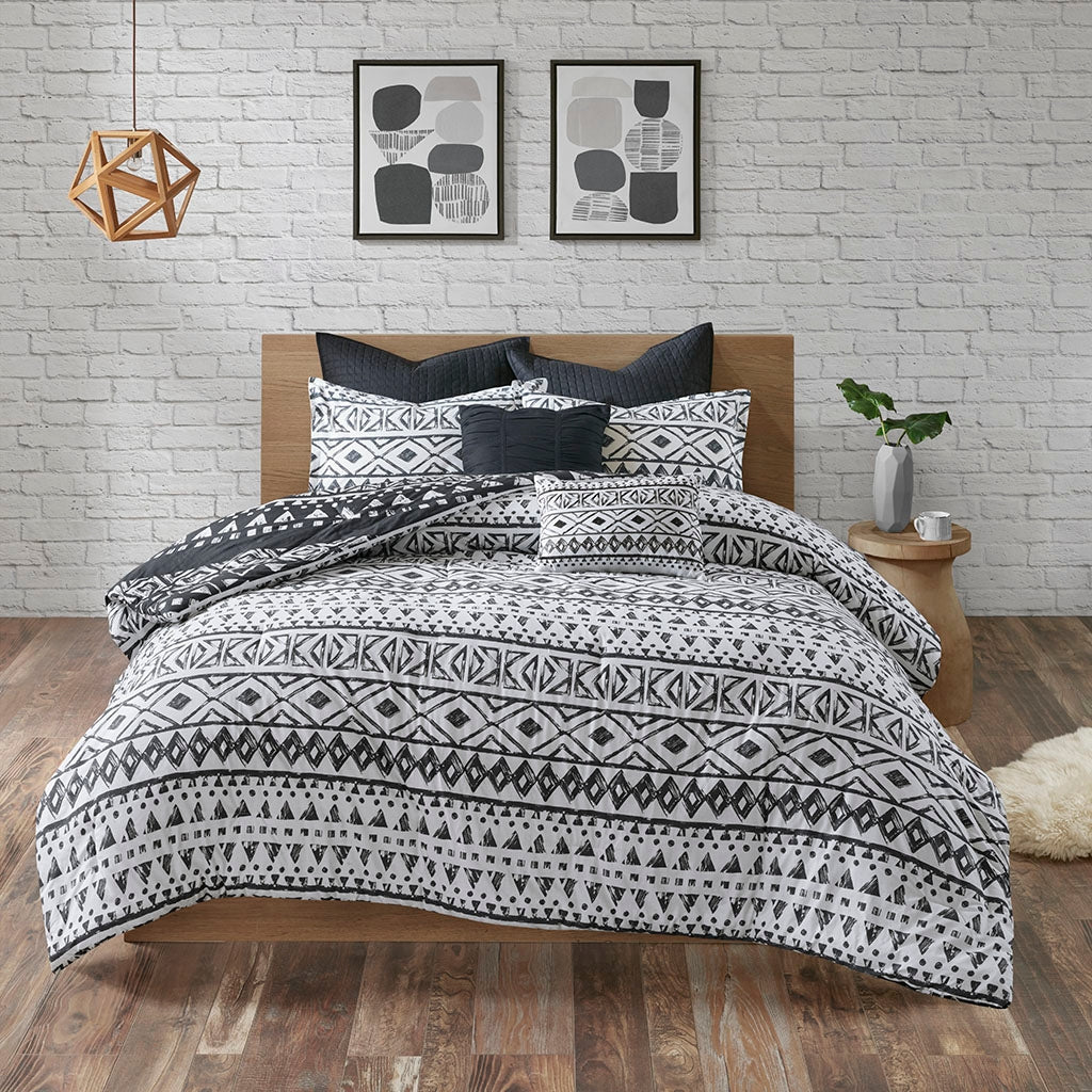 Boho Geo 7-Piece Comforter/Coverlet Set, Black