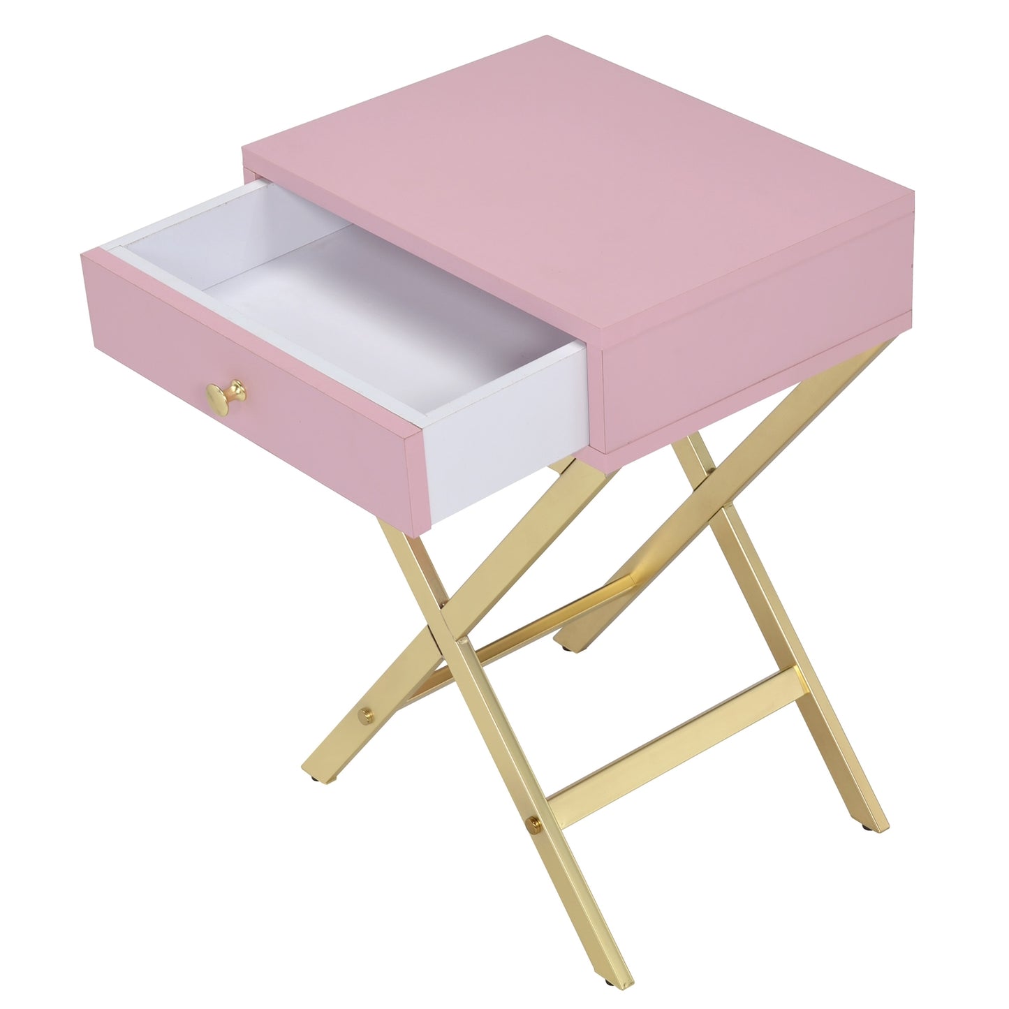 Coleen Accent Table Pink/Gold