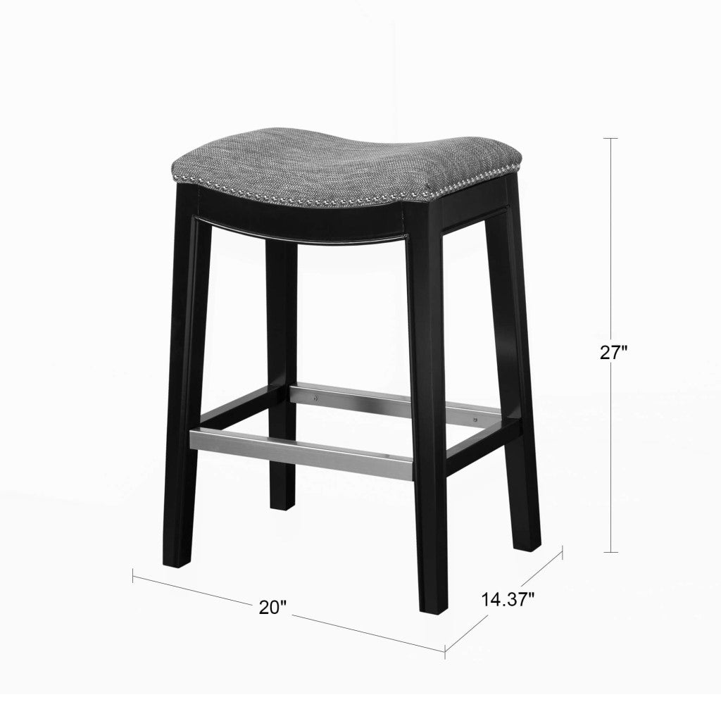 Saddle Counter Stool, Grey