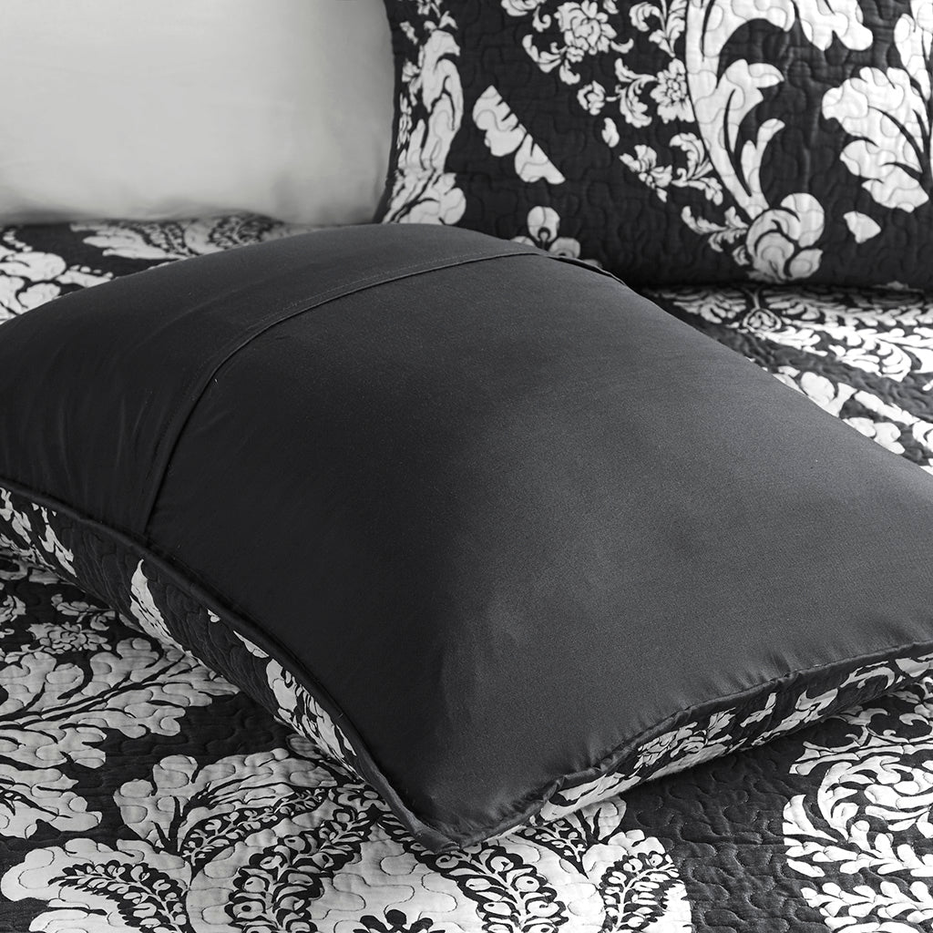 Transitional 6-Piece Quilt Set, Black