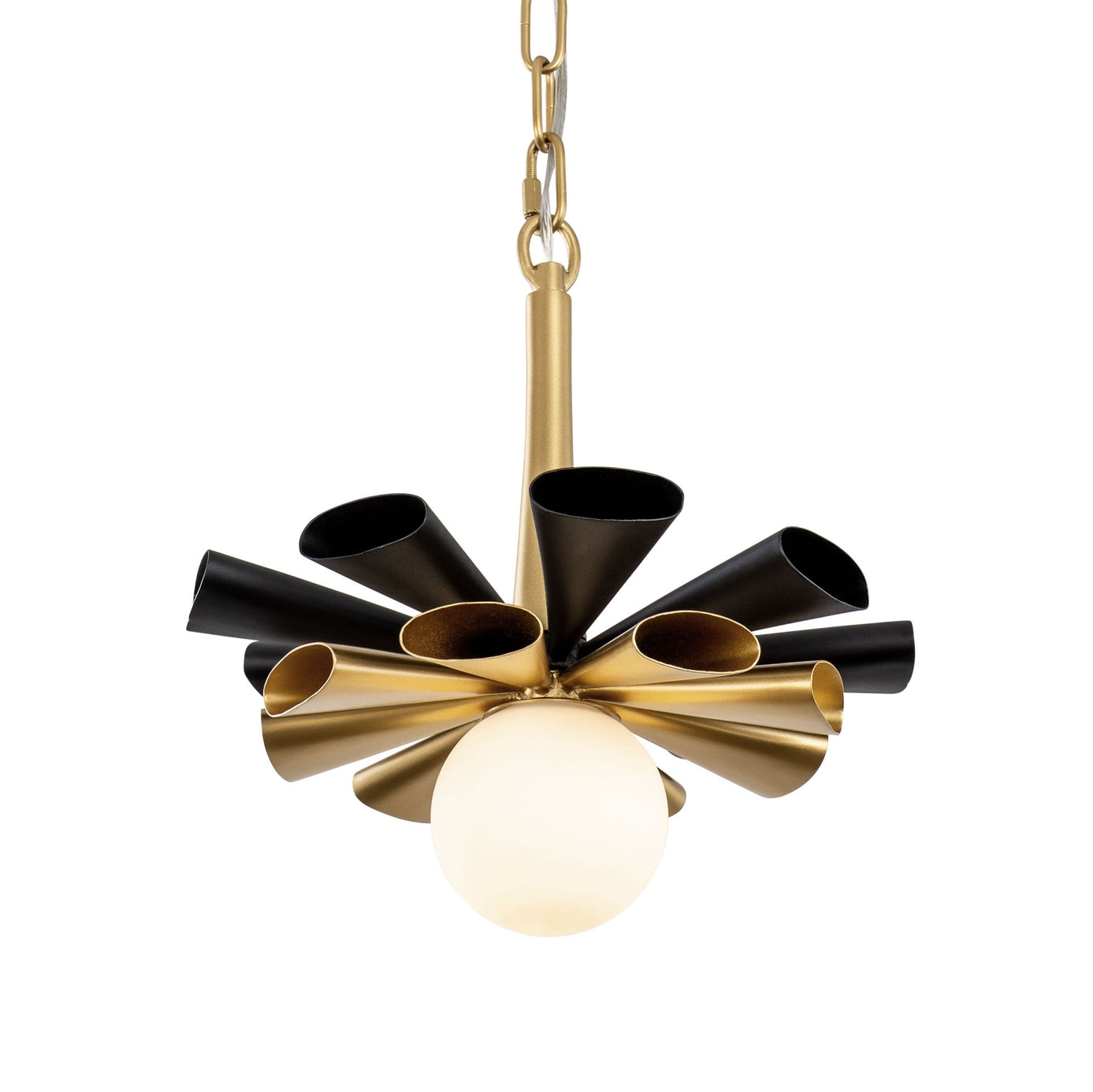 Daphne 1-Lt Small Pendant Matte Black/French Gold