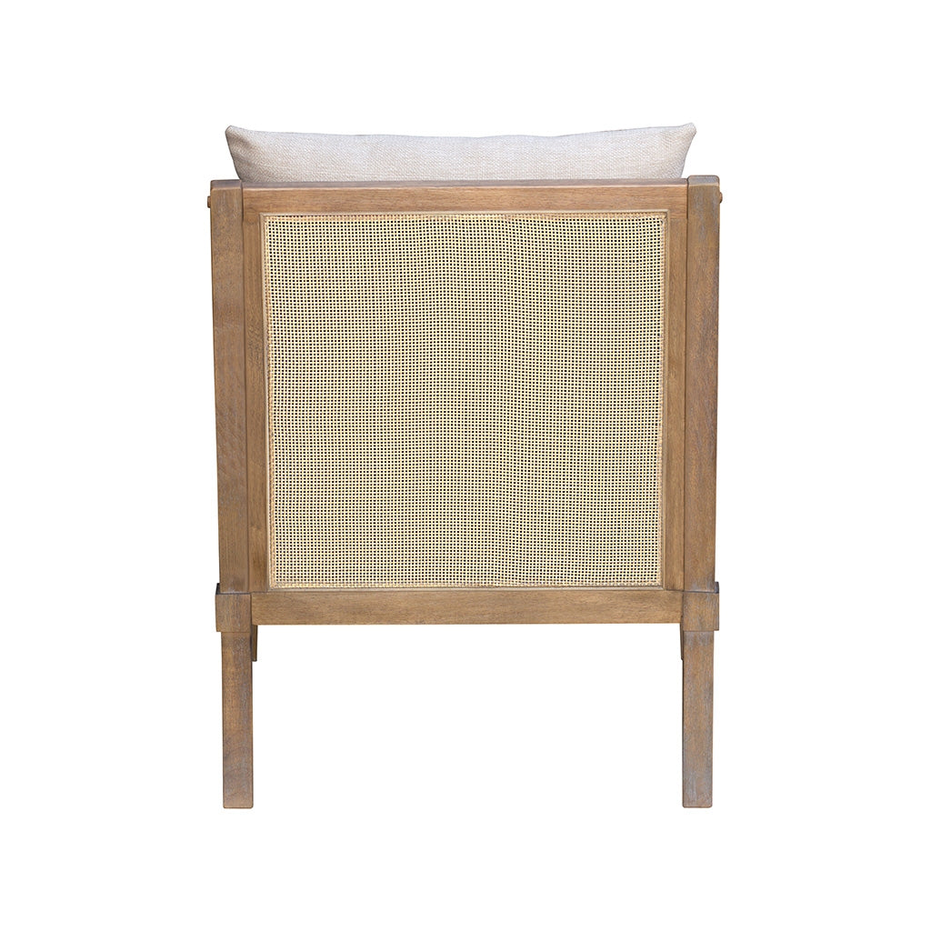 Cane Accent Chair with Removable Back Cushion