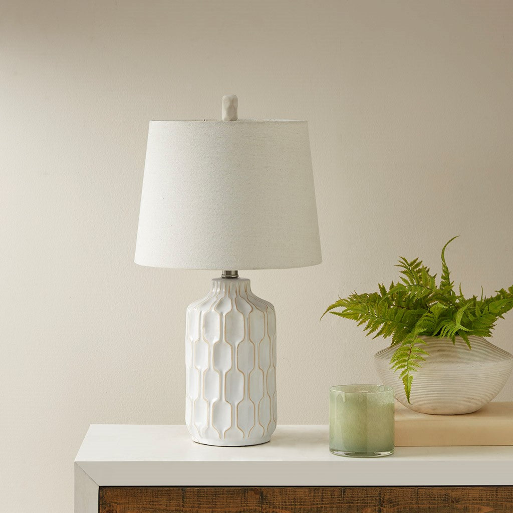 White Ceramic Base Table Lamp