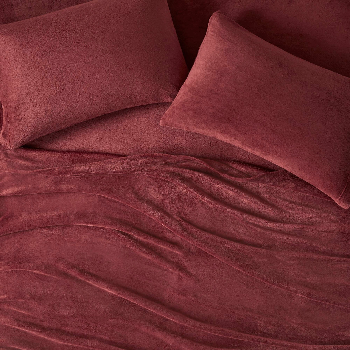 Micro Plush Solid Sheet Set, Burgundy