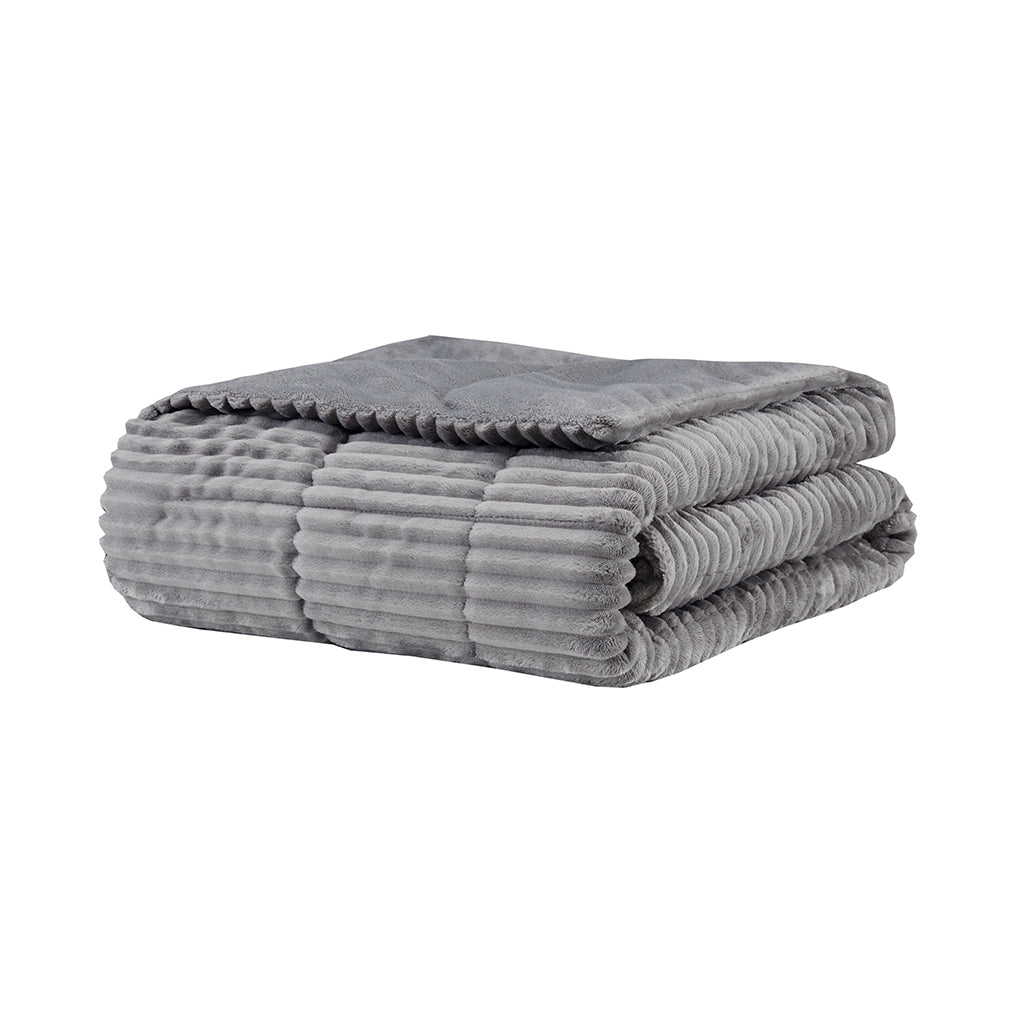 Corduroy Plush 60x70" Winter Throw Blanket Grey