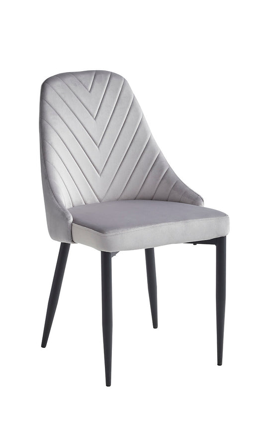 SET OF 6 Modern Light Grey Velvet Dining Chair