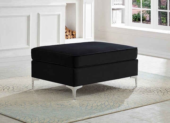 Sectional W/Reversible Chaise (Black Velvet)*Ottoman Sold Separately