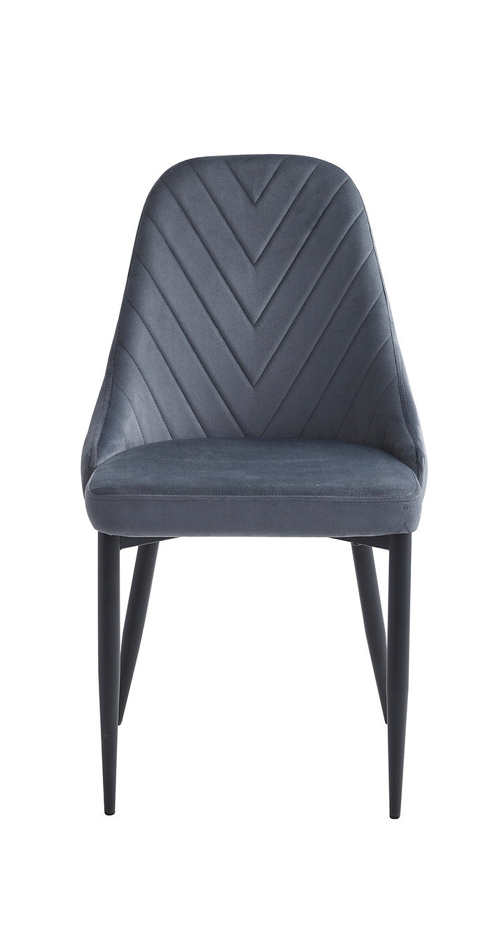 SET OF 6 Modern Dark Grey Velvet Dining Chair