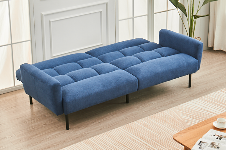 Split Back and Seat Design
Sofa Bed with Memory Foam Cushion in Blue