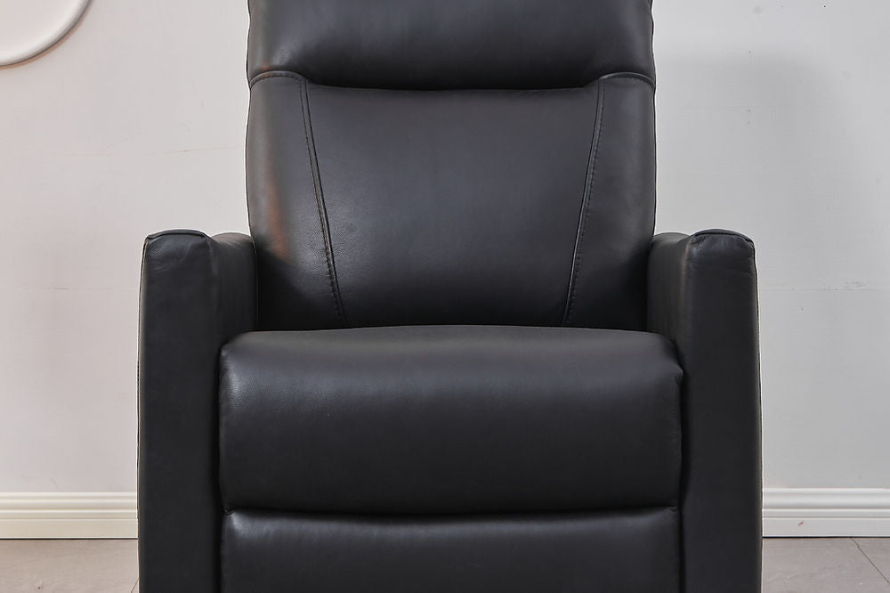 3pc Recliner Set, Soft Black Leather Match