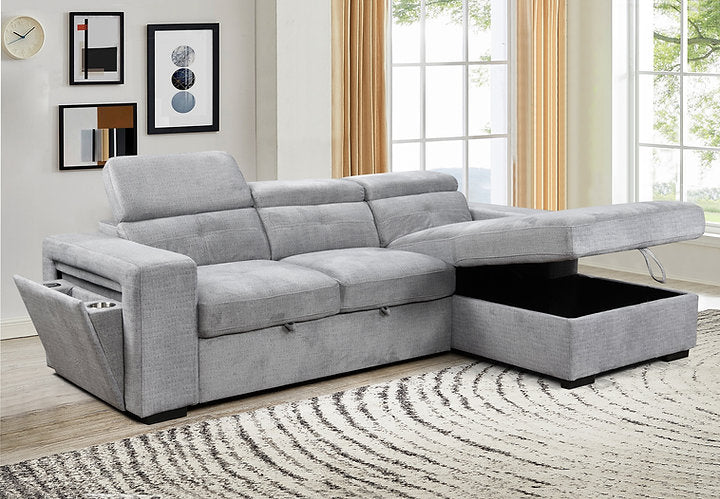 RHF Sofa Bed Sectional in Grey