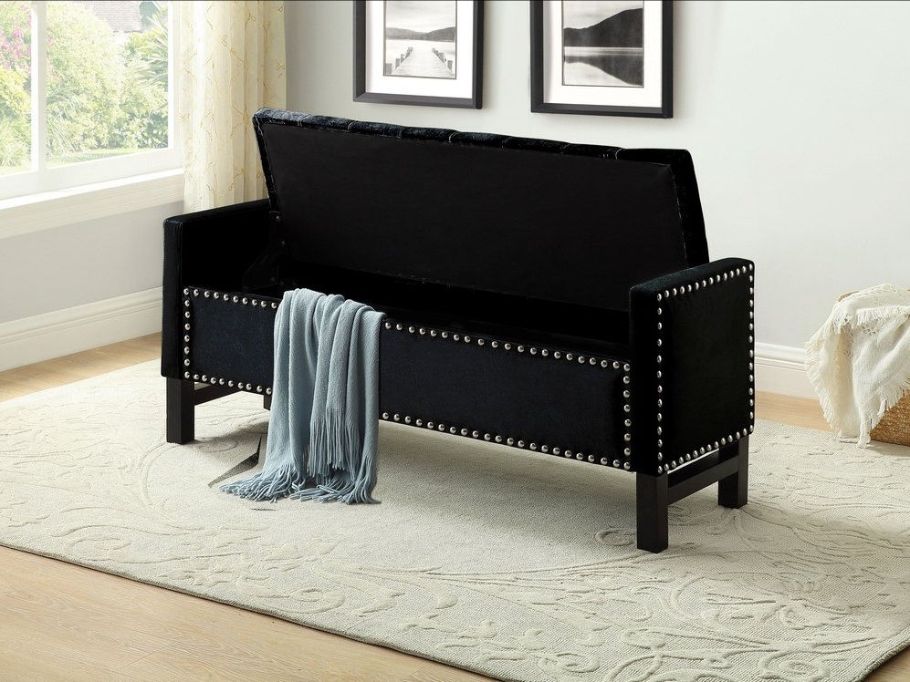 Emilio Velvet Storage Bench in (4 colors)