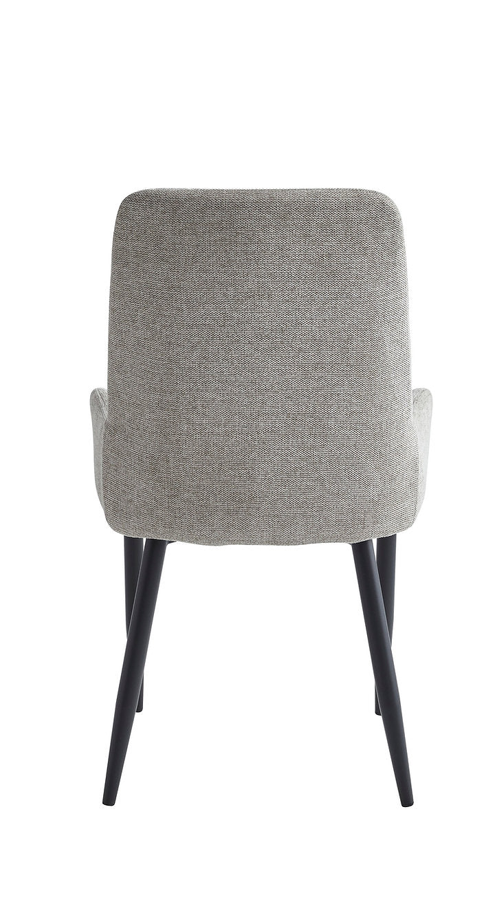 SET OF 2 Modern Grey Beige Fabric Dining Chair