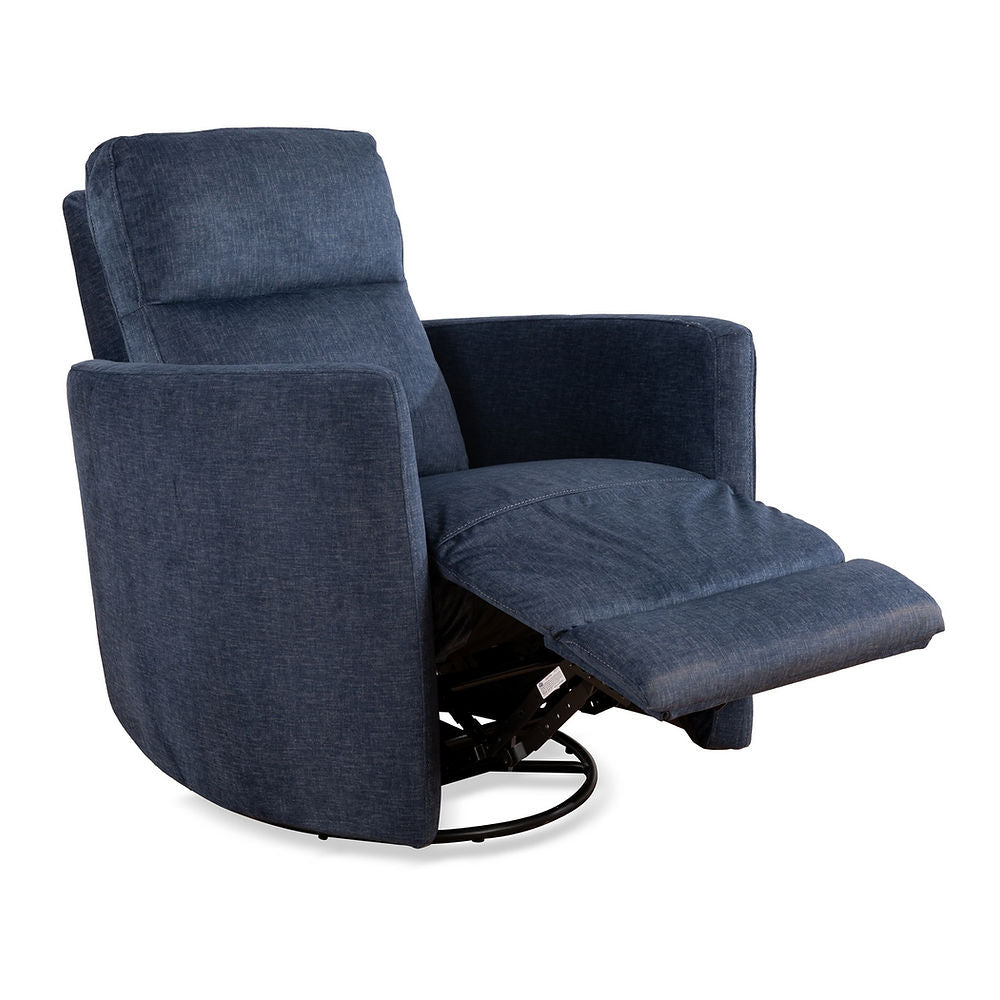 Curved Accent Recliner in Blue