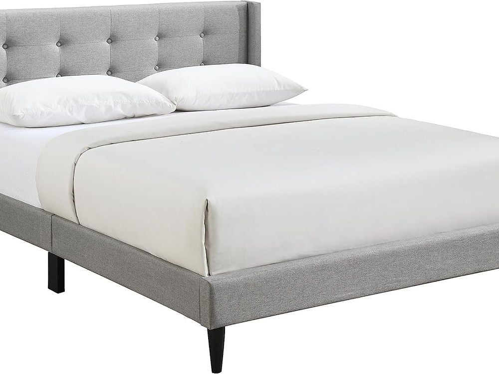 Mckenzie Grey Tuffed Bed in 3 Sizes