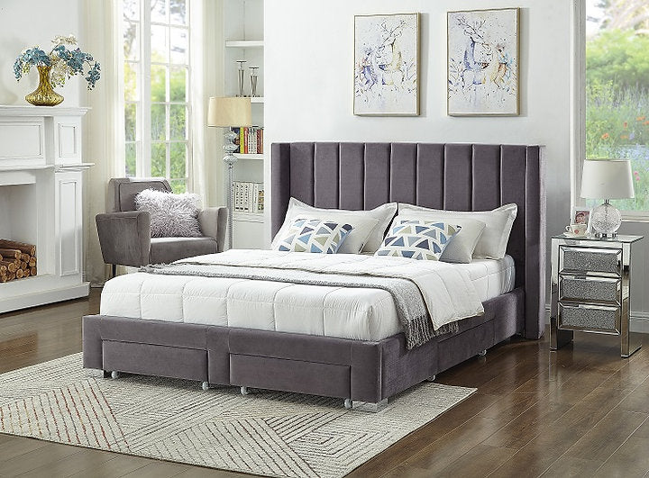 Dream Bed (Grey Velvet) in QUEEN/KING