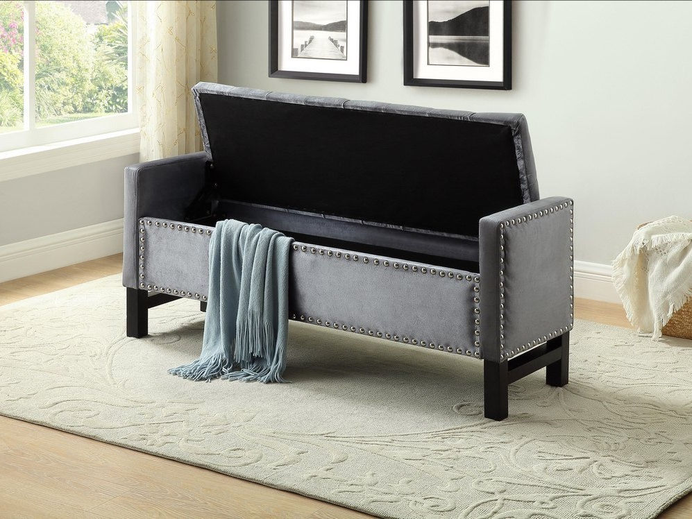 Emilio Velvet Storage Bench in (4 colors)