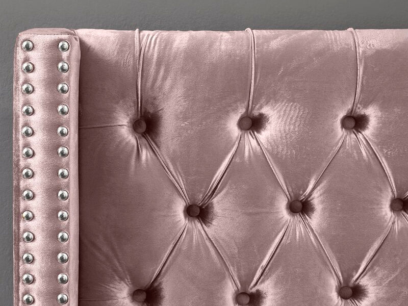 Dusty Pink Velvet Fabric With Nailhead Details