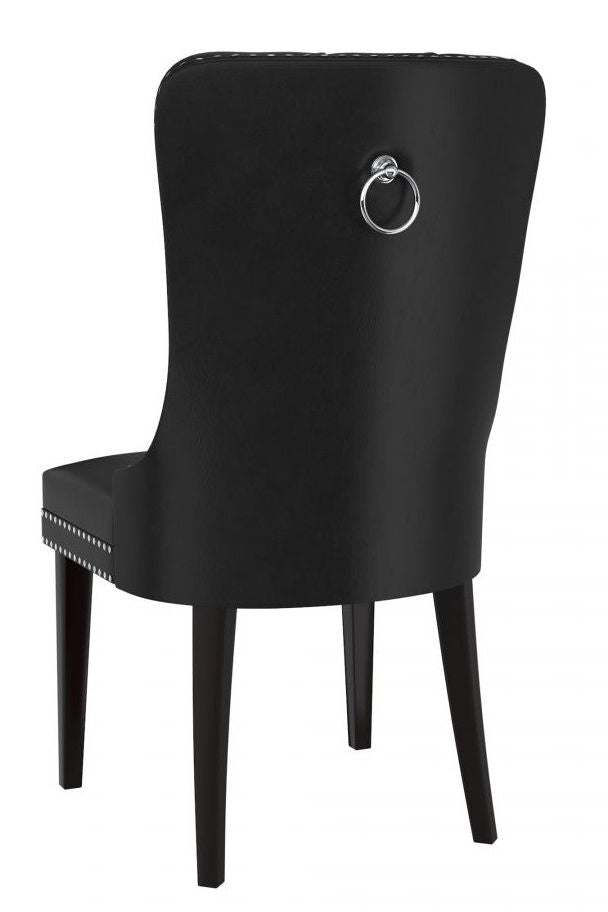 Black PU Dining Chair with Nail Head Details (SET OF 2)