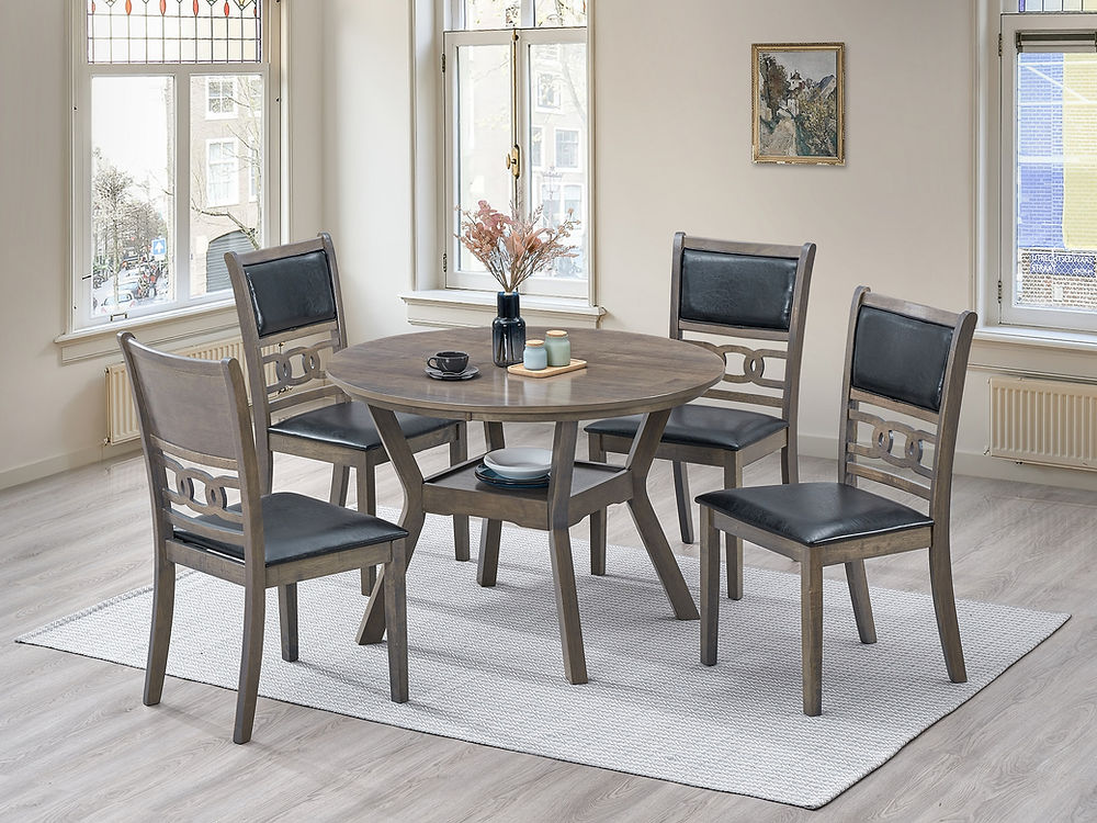 5 Pc Vintage Style Dining Set in Grey