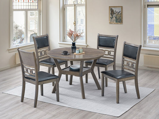 5 Pc Vintage Style Dining Set in Grey