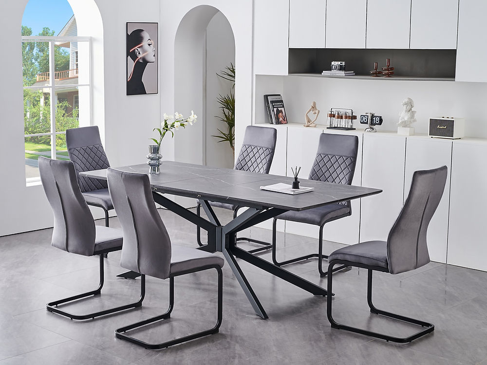 Crossbies Grey 7 Pc Dinette Set