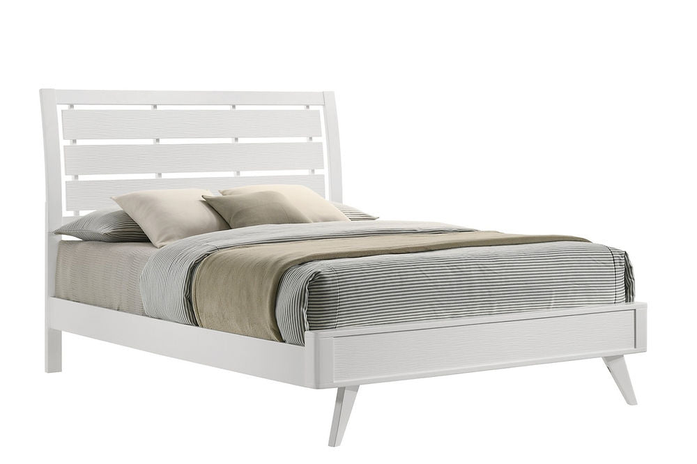 White Transitional Style 5 PC Bedroom Set