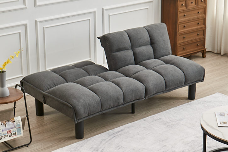 Soft Grey Split Back and Seat Design Sofa Bed with Memory Foam Cushion