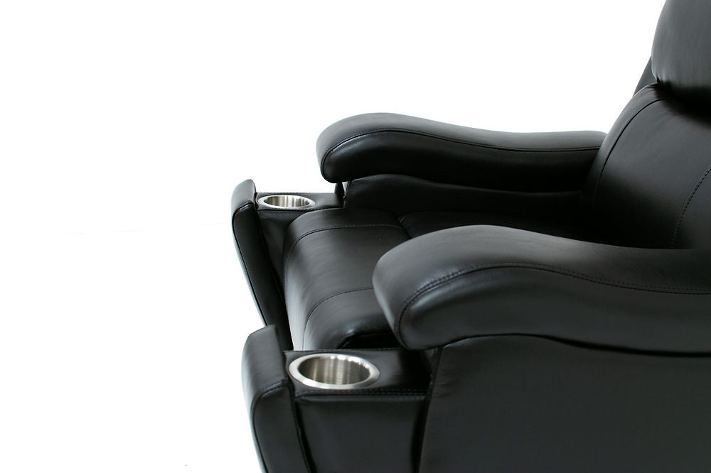 3pc Power Recliner Set, Black Leather Gel