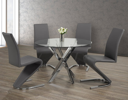 5 Pc Z Dining Set in Grey