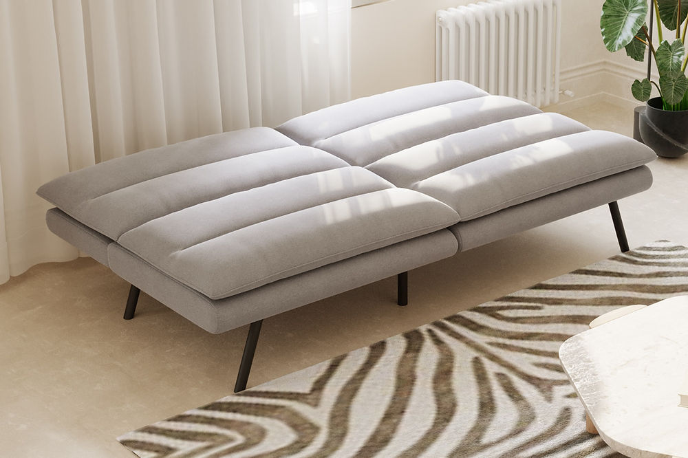 Soft Grey Split Back and Seat Design Sofa Bed with Memory Foam Cushion