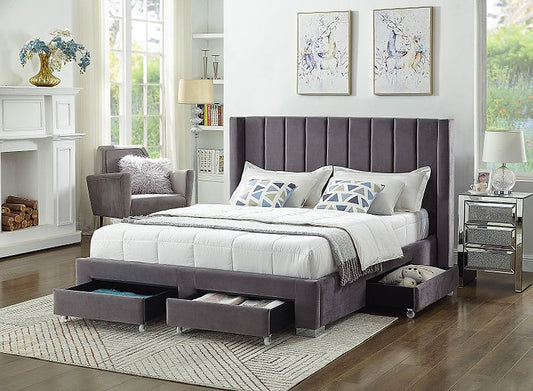 Dream Bed (Grey Velvet) in QUEEN/KING