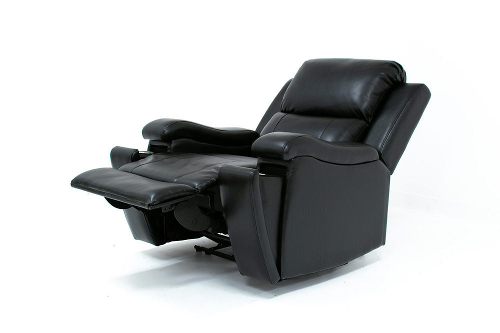 3pc Power Recliner Set, Black Leather Gel