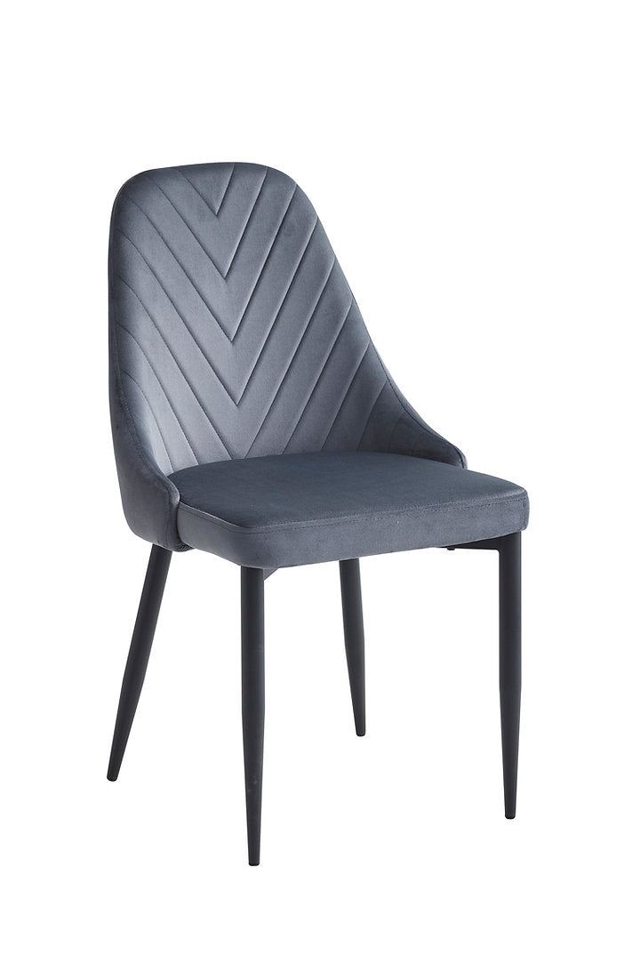 SET OF 6 Modern Dark Grey Velvet Dining Chair