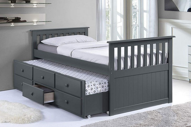 Single/Single Captain Bed (Grey)