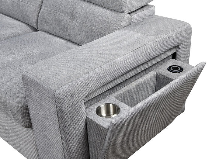 LHF Sofa Bed Sectional in Grey