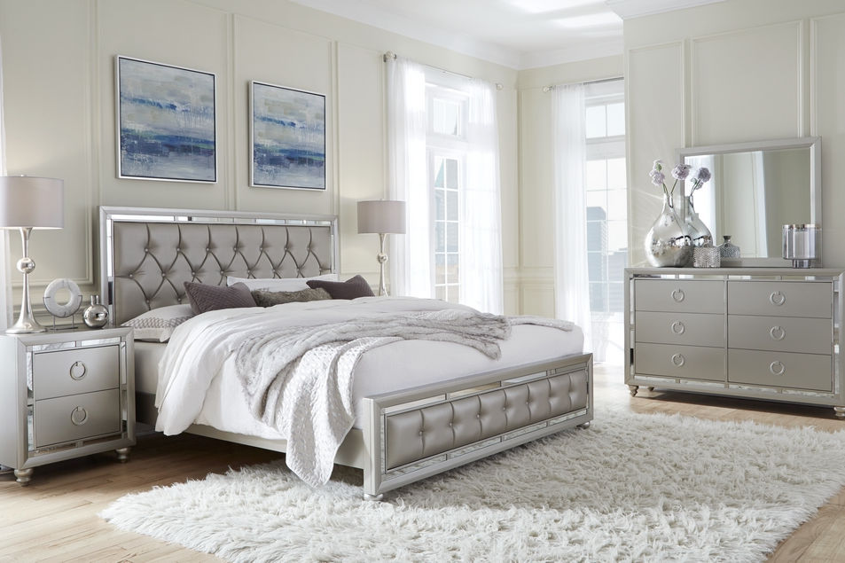 Luna Silver 5 PC Bedroom Set