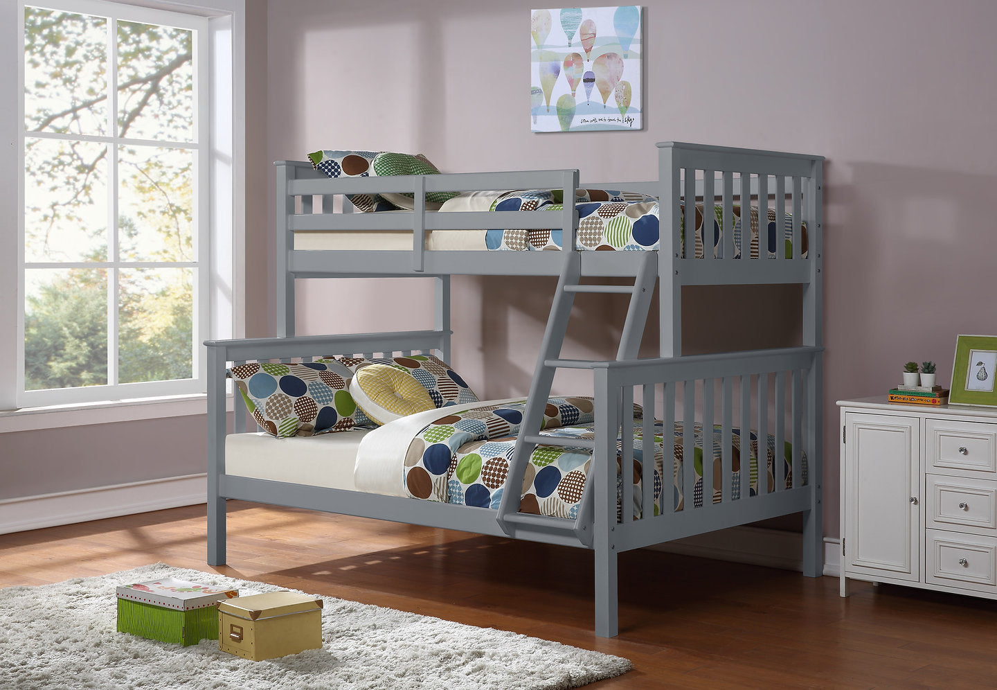 Single/Double Bunk Bed in Grey