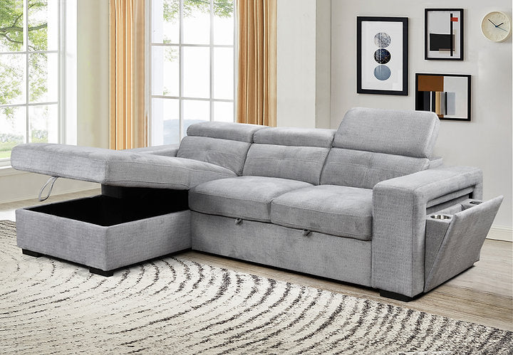 LHF Sofa Bed Sectional in Grey