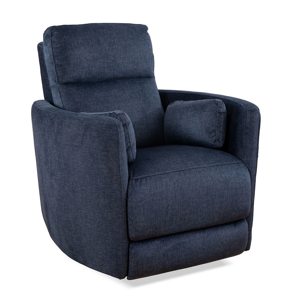 Curved Accent Recliner in Blue