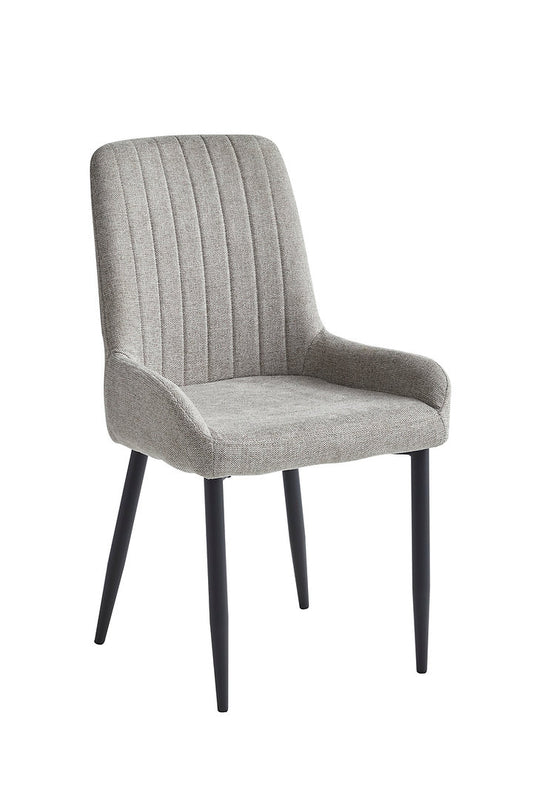 SET OF 2 Modern Grey Beige Fabric Dining Chair