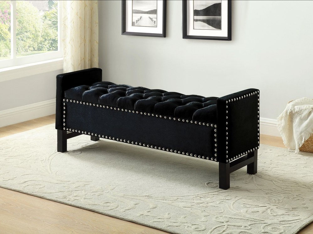 Emilio Velvet Storage Bench in (4 colors)