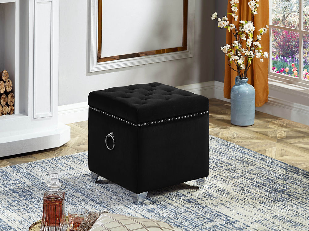 Ottoman (Black Velvet)