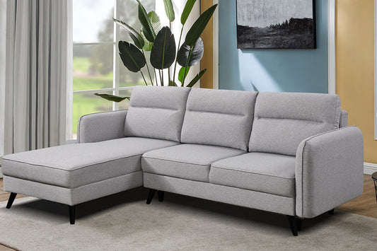 LHF Sectional Sofa Bed in Soft Grey