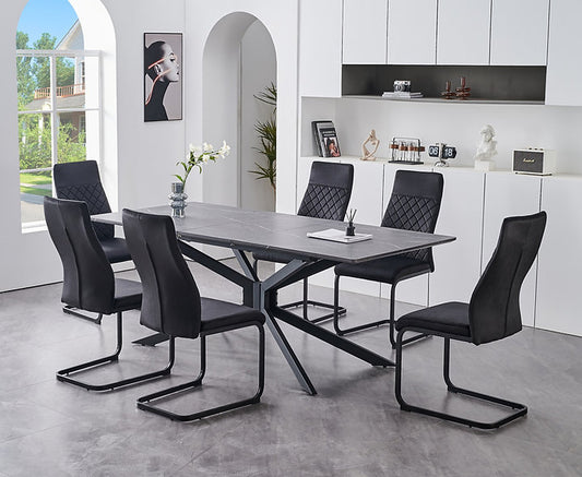 Crossbies Black 7 Pc Dinette Set