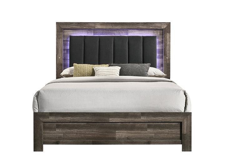 Athens 5 Pc Modern Farmhouse shiplap style bedroom set